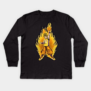 DRAGON BALL BASKET FIRE Kids Long Sleeve T-Shirt